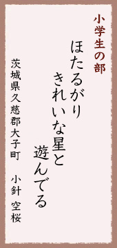 ほたるがりきれいな星と遊んでる